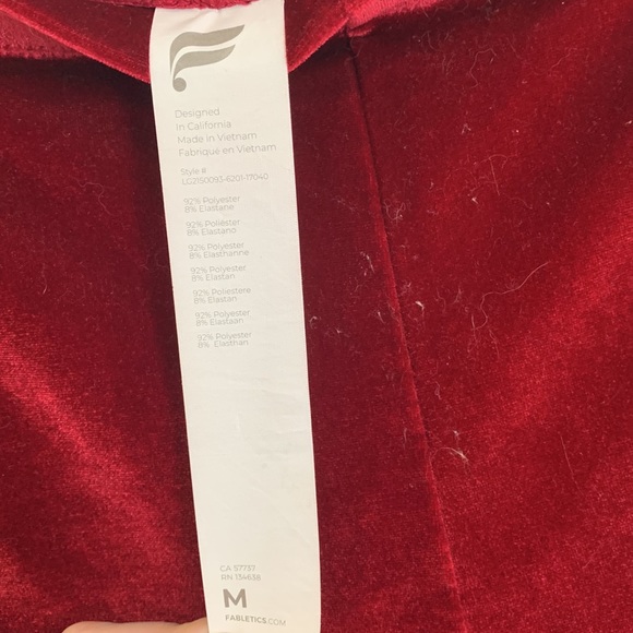 Fabletics Velour Red leggings - Picture 2 of 2